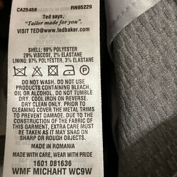 Ted baker size 2 grey dress pants - Picture 7 of 7